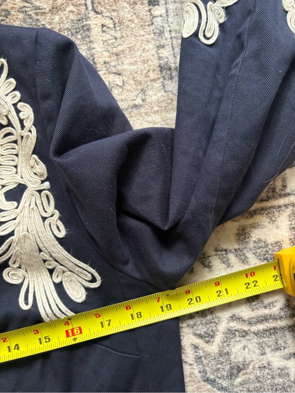 Boden Warwick embroidered navy jacket blazer Size 10 - Picture 12 of 15